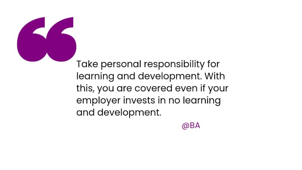 Quote on Personal responsibility for learning.