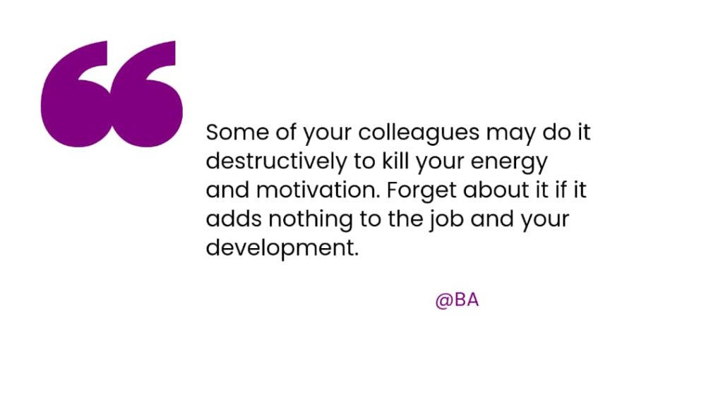Quote on destructive criticism on growth mindset for workplace success